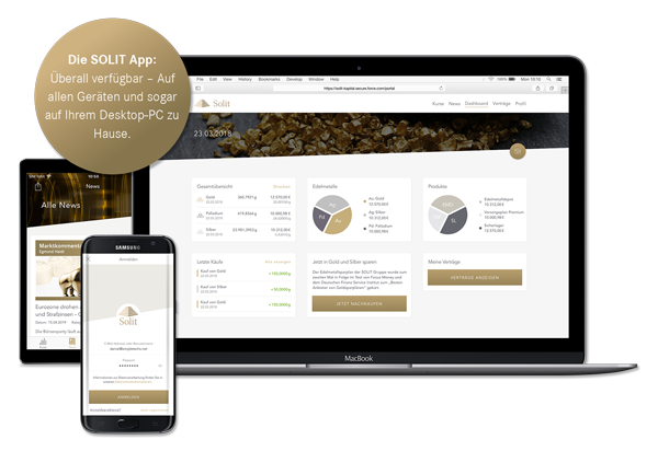 Die SOLIT-APP - Ihr Edelmetalldepot immer inm Blick